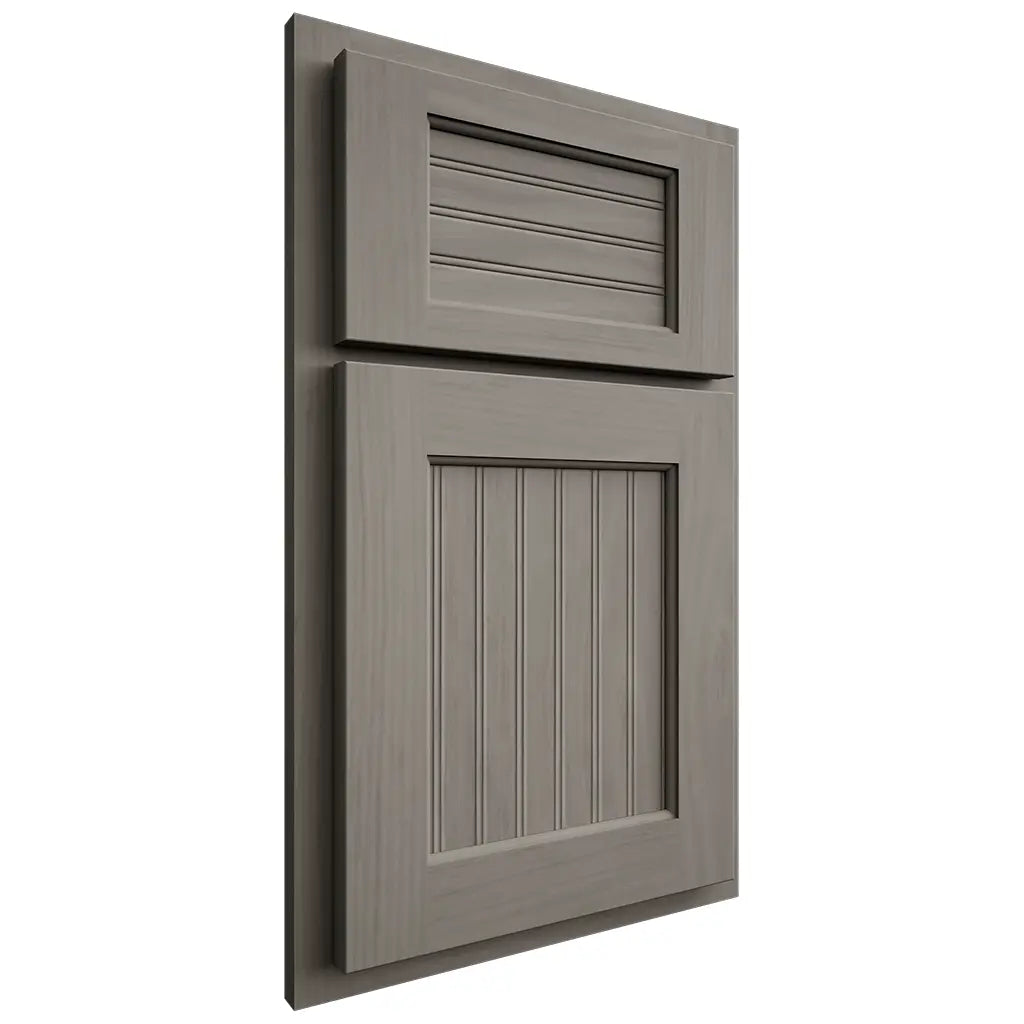 Shiloh Cabinetry Partial Overlay Beaded Century Cherry Plain Cut Thyme Door