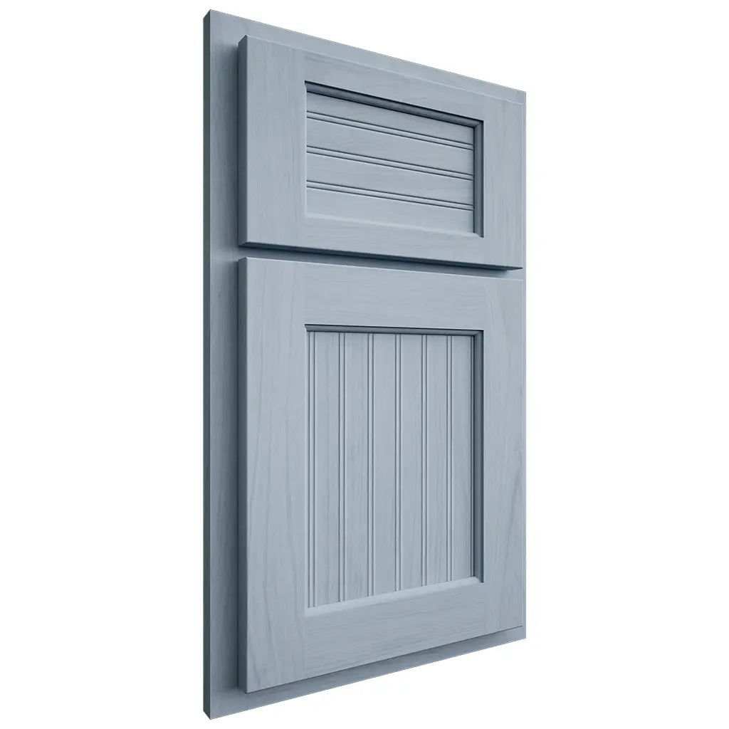 Shiloh Cabinetry Partial Overlay Beaded Century Poplar Plain Cut Sky Door