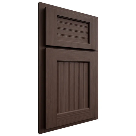 Shiloh Cabinetry Partial Overlay Beaded Century White Oak Rift Cut Dusk Door