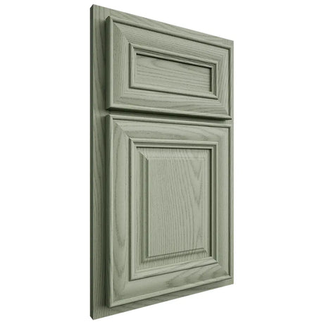 Shiloh Cabinetry Partial Overlay Bradford Red Oak Plain Cut Moss Door
