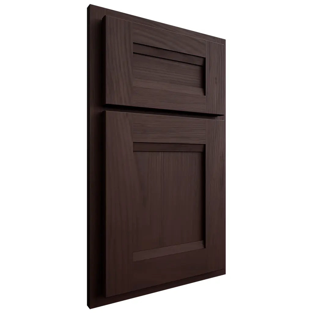 Shiloh Cabinetry Partial Overlay Bristol Alder Plain Cut Bistre Door