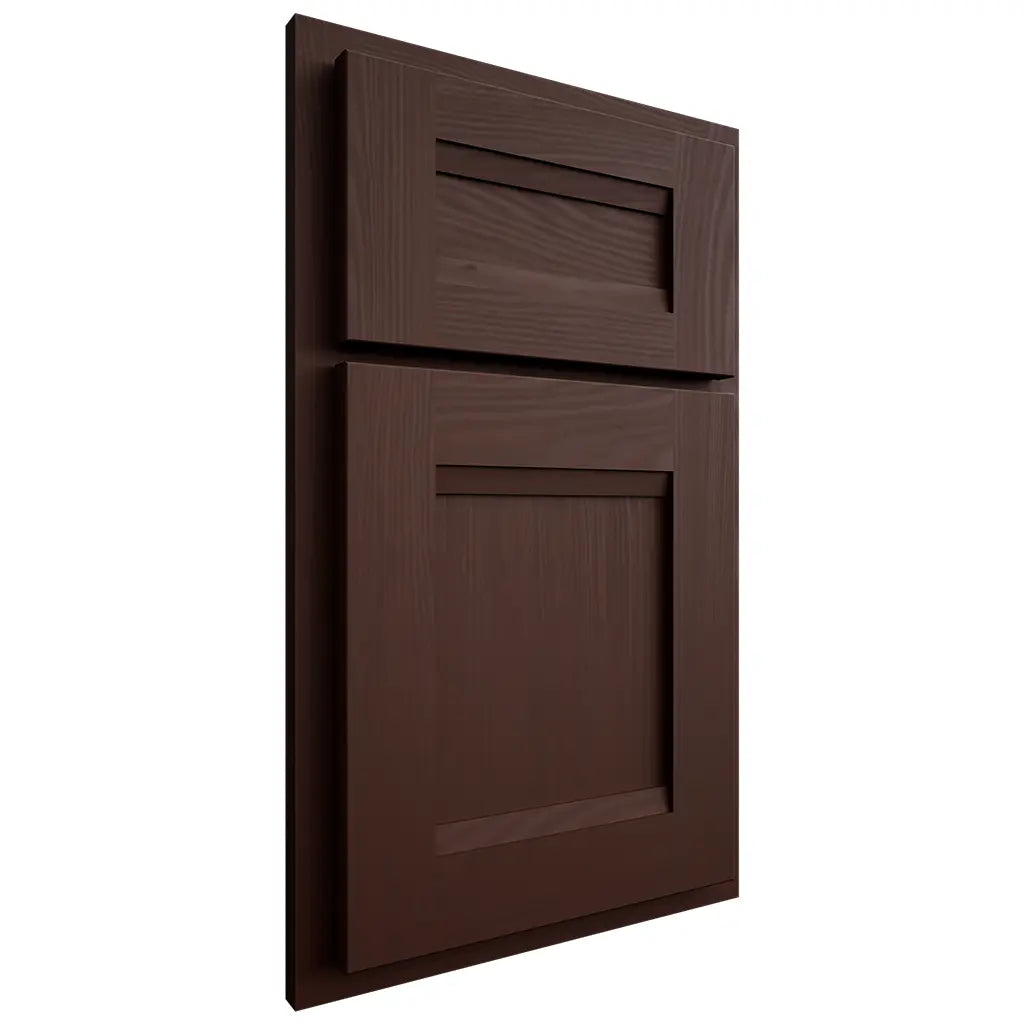 Shiloh Cabinetry Partial Overlay Bristol Alder Plain Cut Umber Door