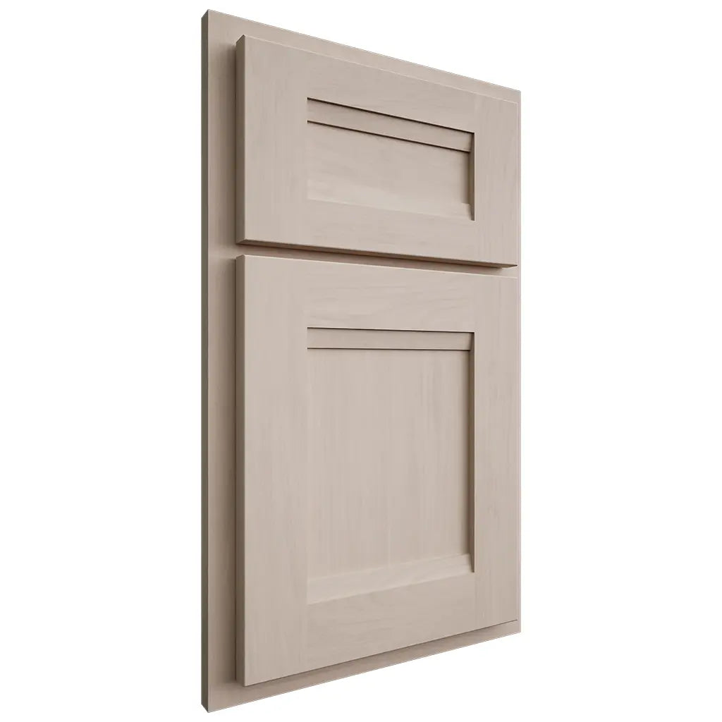 Shiloh Cabinetry Partial Overlay Bristol Alder Plain Cut White Sands Door