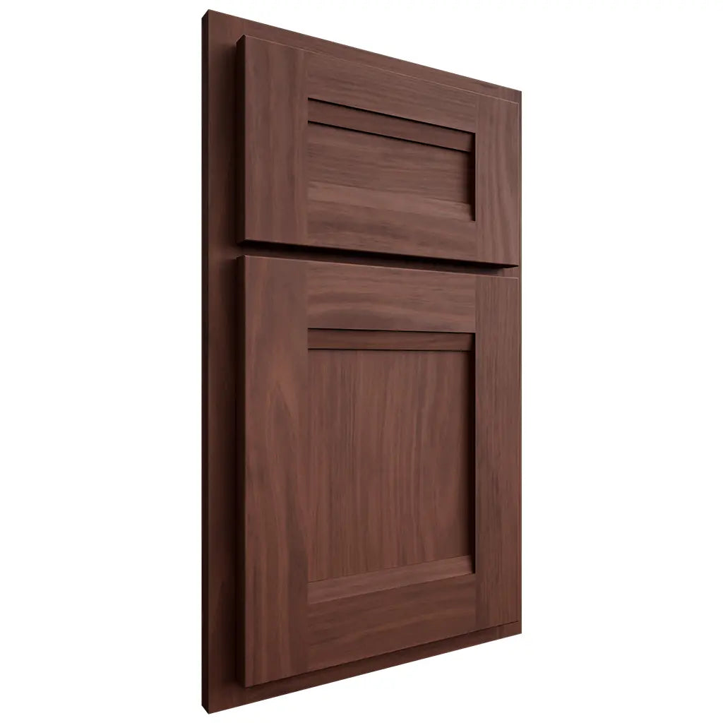 Shiloh Cabinetry Partial Overlay Bristol Cherry Plain Cut Bourbon Door