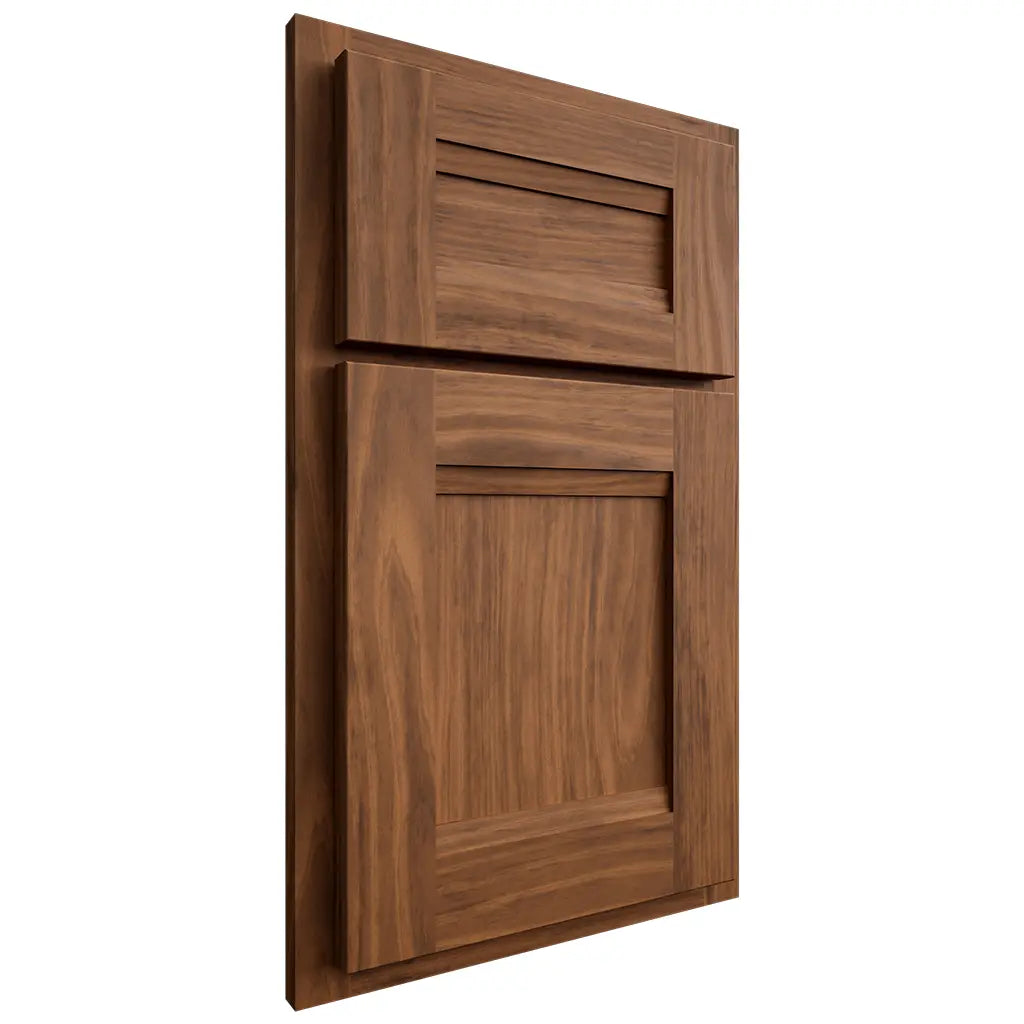 Shiloh Cabinetry Partial Overlay Bristol Cherry Plain Cut Carob Door