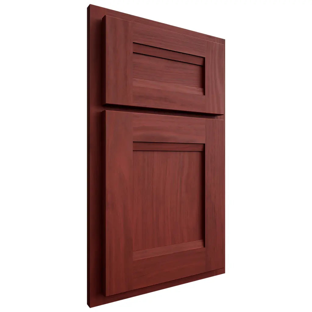 Shiloh Cabinetry Partial Overlay Bristol Cherry Plain Cut Red Door