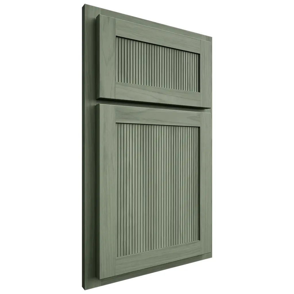 Shiloh Cabinetry Partial Overlay Bristol Hickory Plain Cut Moss Door