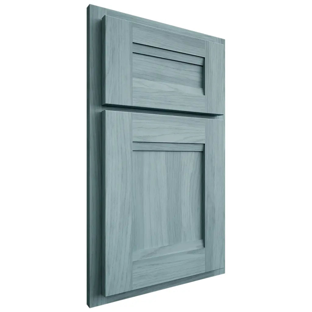 Shiloh Cabinetry Partial Overlay Bristol Hickory Plain Cut Sky Door