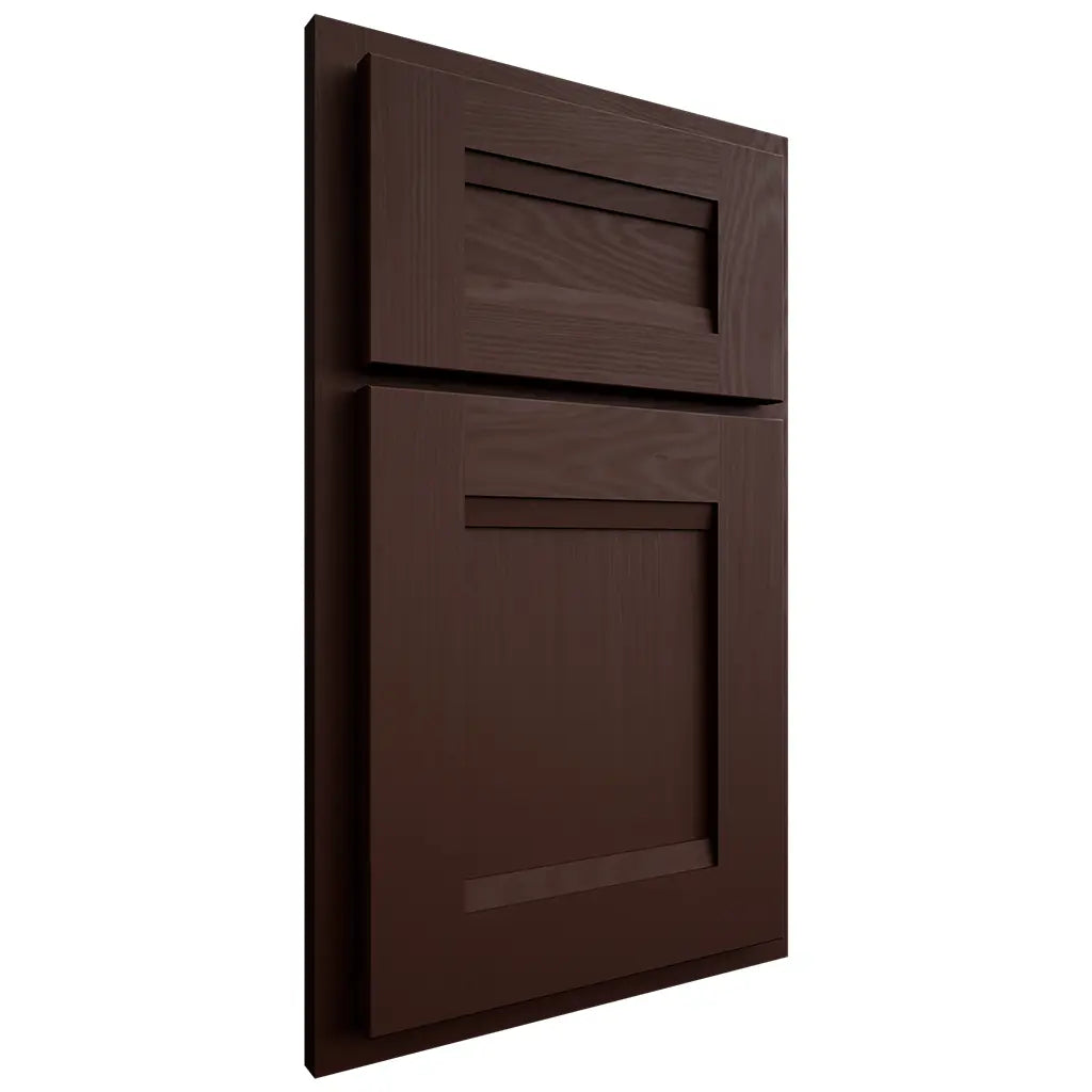 Shiloh Cabinetry Partial Overlay Bristol Maple Plain Cut Cocoa Door