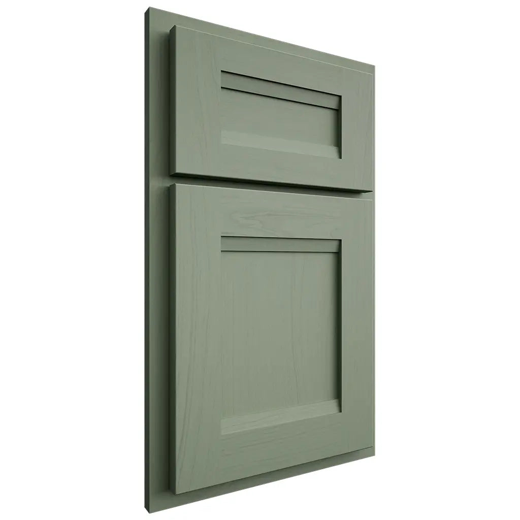 Shiloh Cabinetry Partial Overlay Bristol Poplar Plain Cut Moss Door