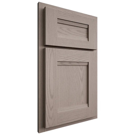 Shiloh Cabinetry Partial Overlay Bristol Red Oak Plain Cut Sterling Door