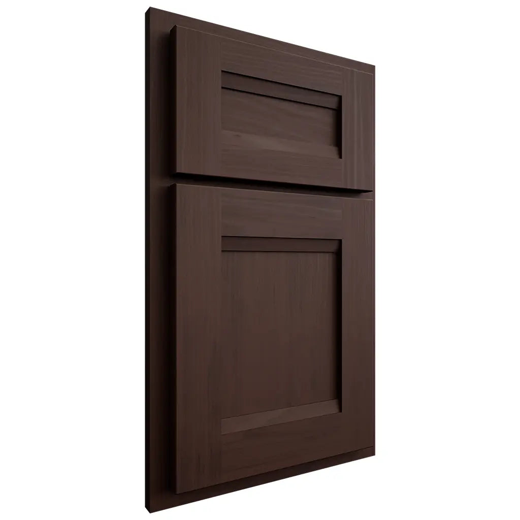 Shiloh Cabinetry Partial Overlay Bristol Walnut Plain Cut Bison Door