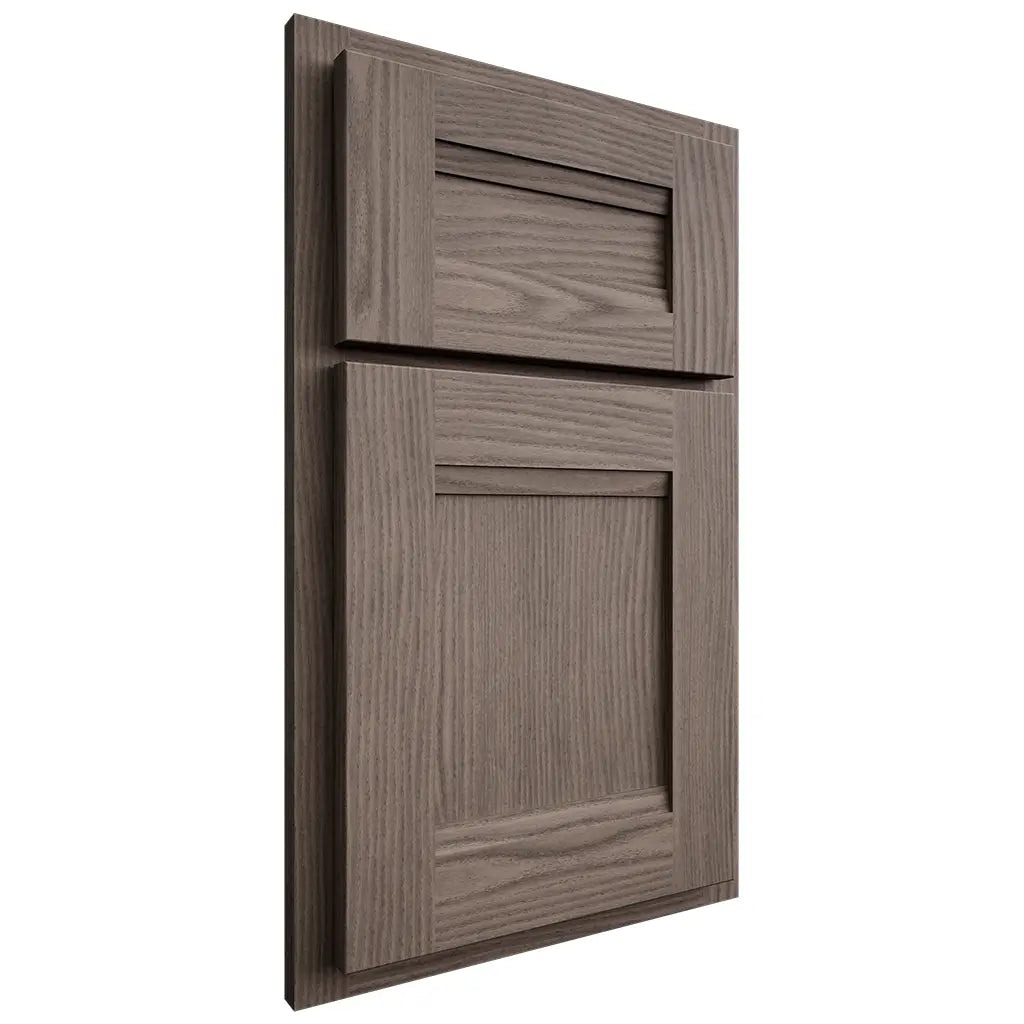 Shiloh Cabinetry Partial Overlay Bristol White Oak Plain Cut Clay Door