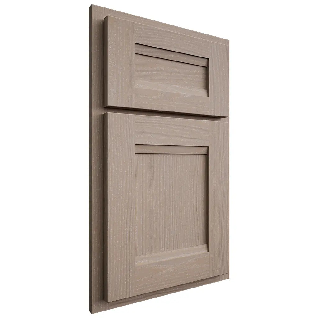 Shiloh Cabinetry Partial Overlay Bristol White Oak Plain Cut Whitewash Door