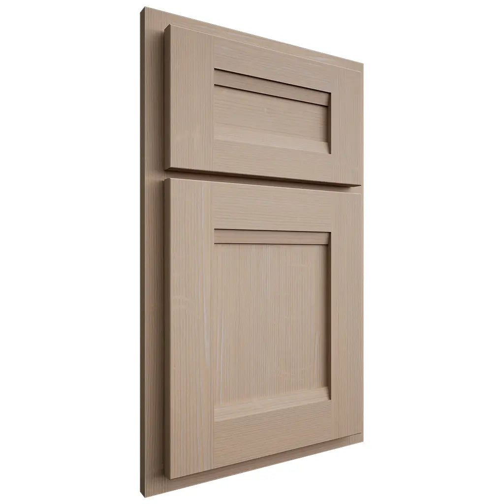 Shiloh Cabinetry Partial Overlay Bristol White Oak Quarter Sawn Straw Door