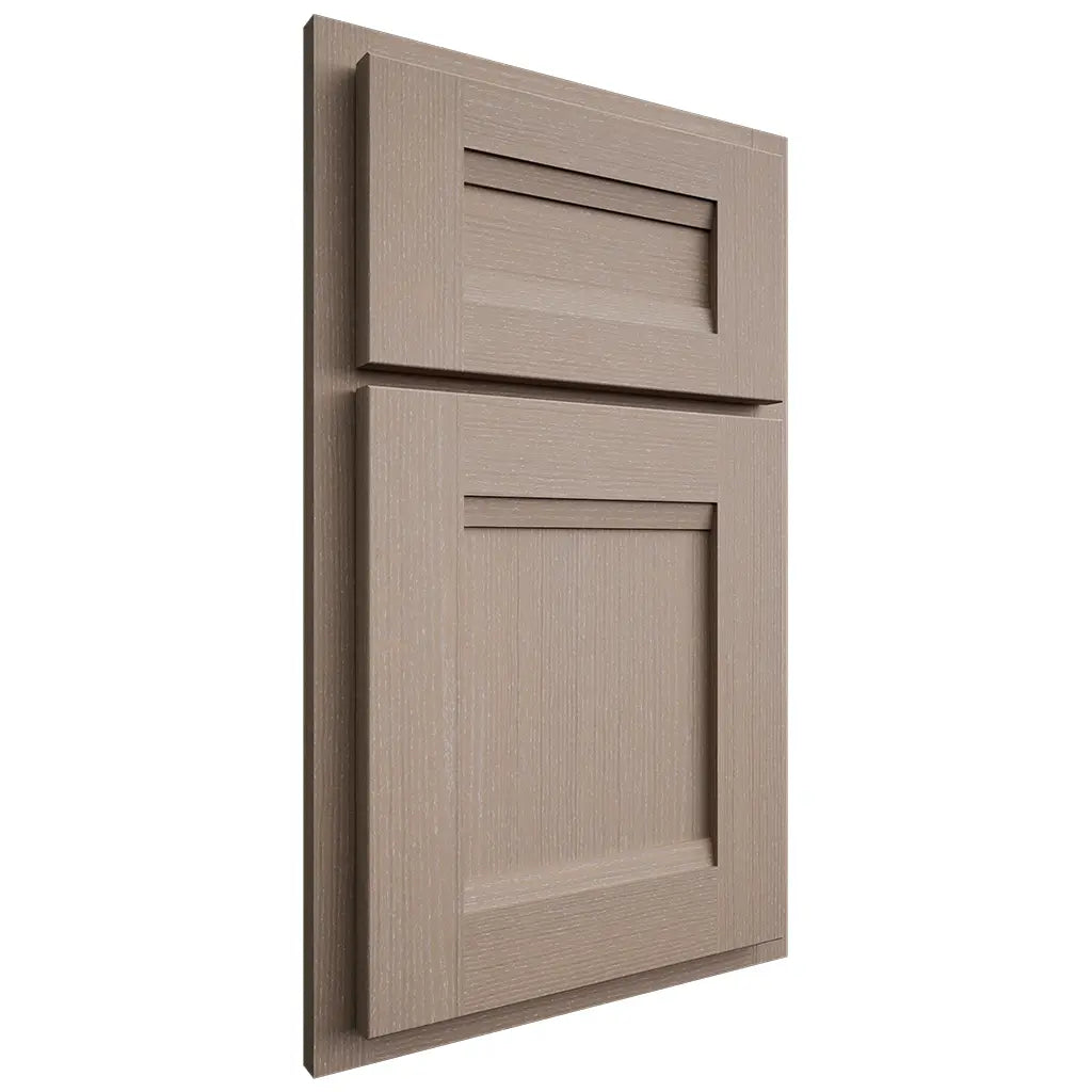 Shiloh Cabinetry Partial Overlay Bristol White Oak Quarter Sawn Whitewash Door