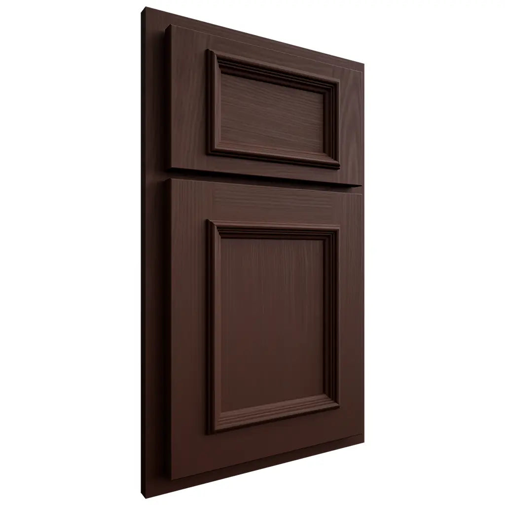 Shiloh Cabinetry Partial Overlay Charleston Alder Plain Cut Umber Door
