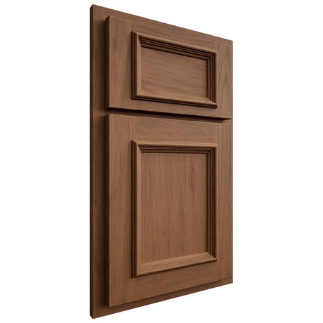 Shiloh Cabinetry Partial Overlay Charleston Alder Plain Cut Walnut Door