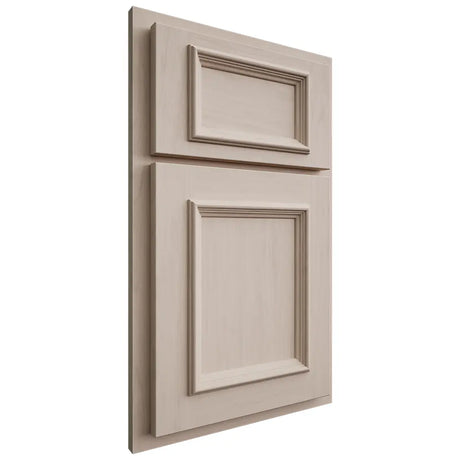 Shiloh Cabinetry Partial Overlay Charleston Alder Plain Cut White Sands Door