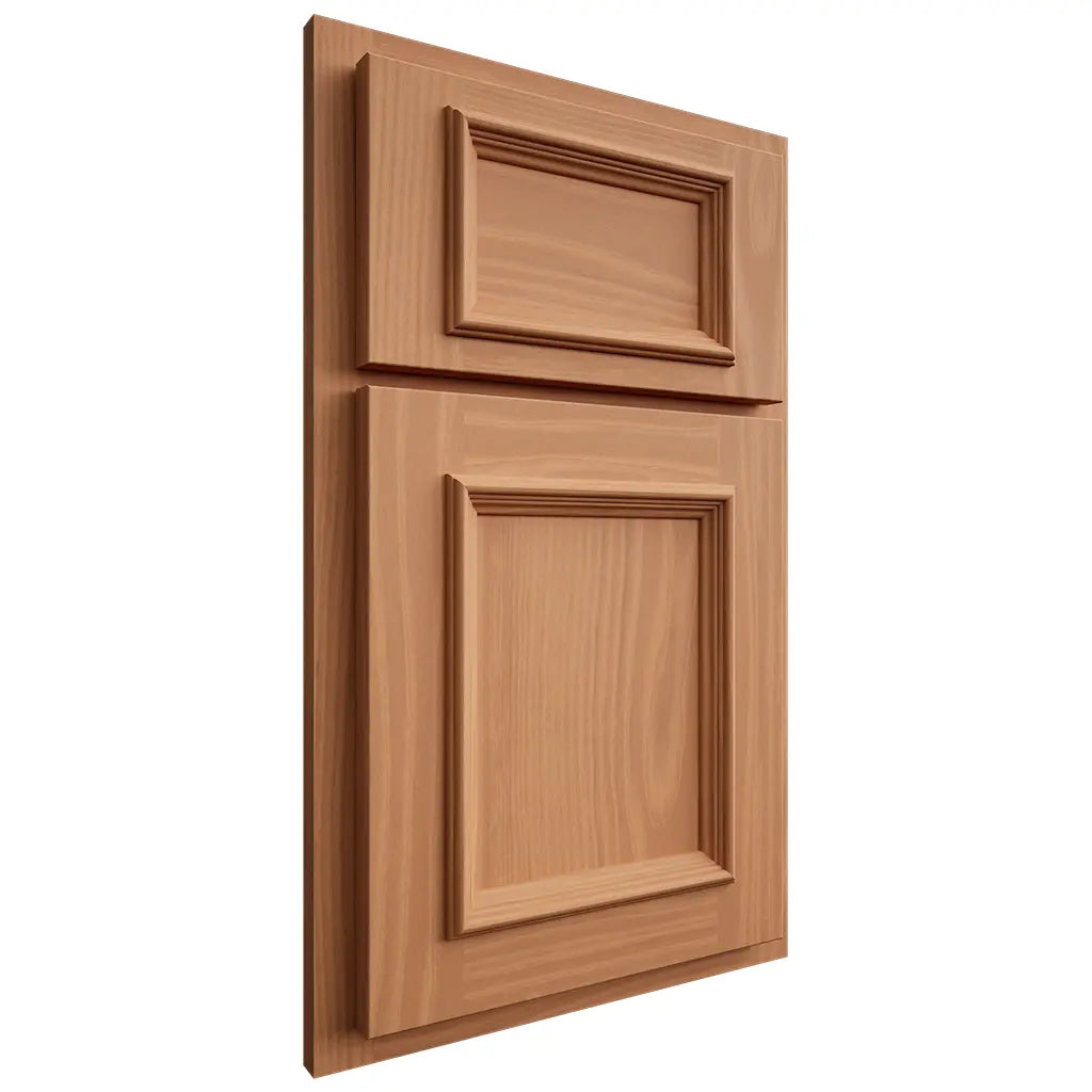 Shiloh Cabinetry Partial Overlay Charleston Cherry Plain Cut Natural Door