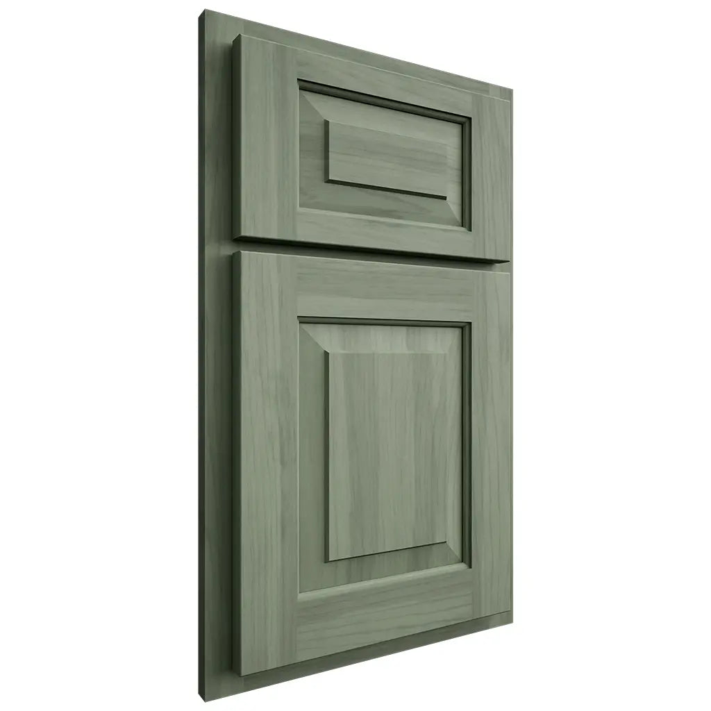Shiloh Cabinetry Partial Overlay Charleston Hickory Plain Cut Moss Door