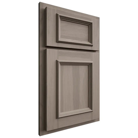 Shiloh Cabinetry Partial Overlay Charleston Hickory Plain Cut Sterling Door