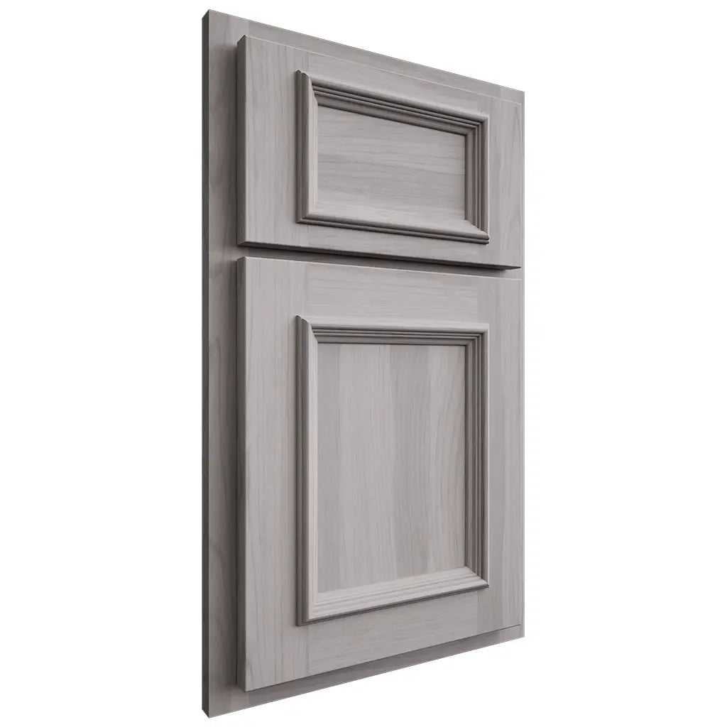 Shiloh Cabinetry Partial Overlay Charleston Hickory Plain Cut Stratus Door