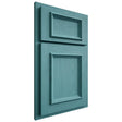 Shiloh Cabinetry Partial Overlay Charleston Red Oak Plain Cut Aqua Door