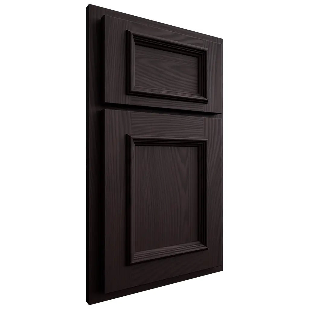 Shiloh Cabinetry Partial Overlay Charleston Red Oak Plain Cut Espresso Door