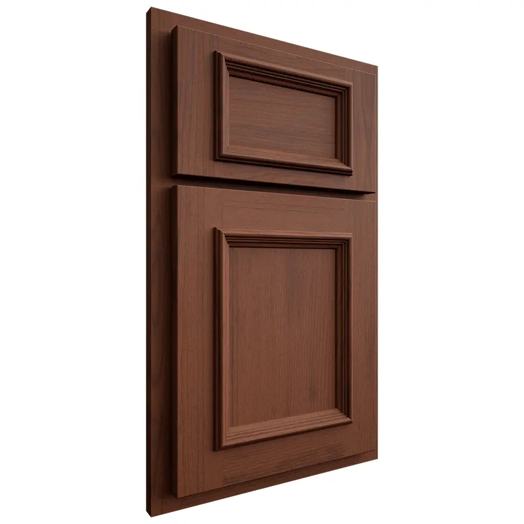Shiloh Cabinetry Partial Overlay Charleston Walnut Plain Cut Rye Door