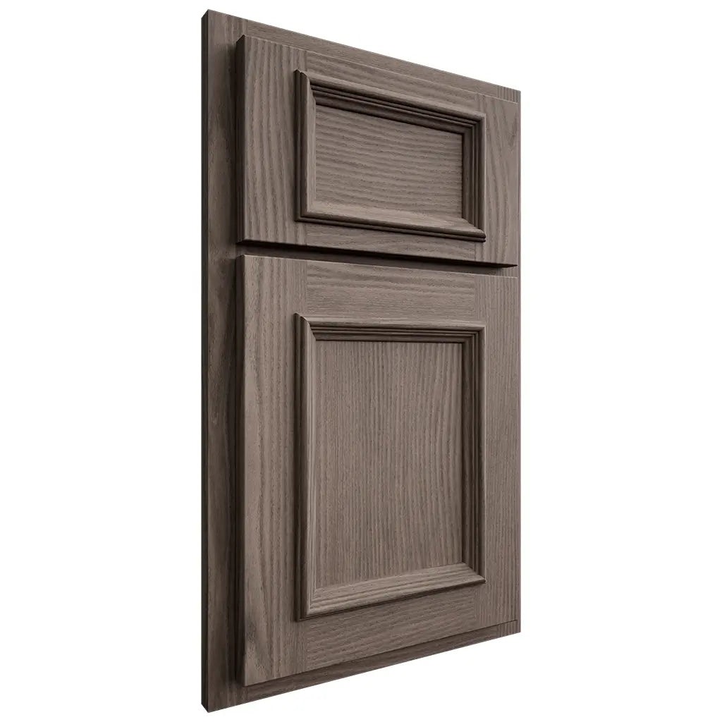 Shiloh Cabinetry Partial Overlay Charleston White Oak Plain Cut Clay Door