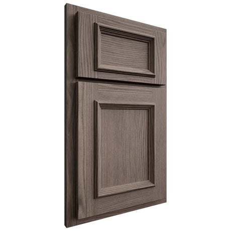 Shiloh Cabinetry Partial Overlay Charleston White Oak Plain Cut Clay Door