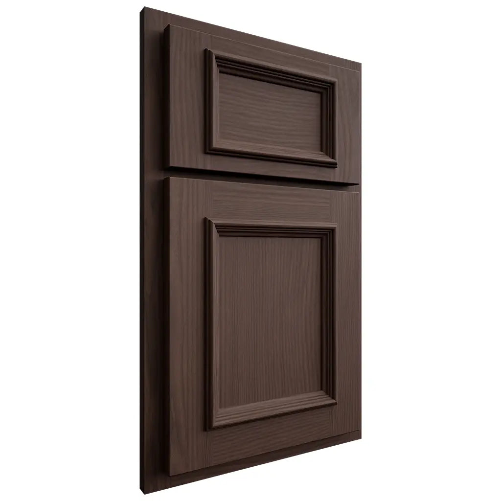 Shiloh Cabinetry Partial Overlay Charleston White Oak Plain Cut Dusk Door