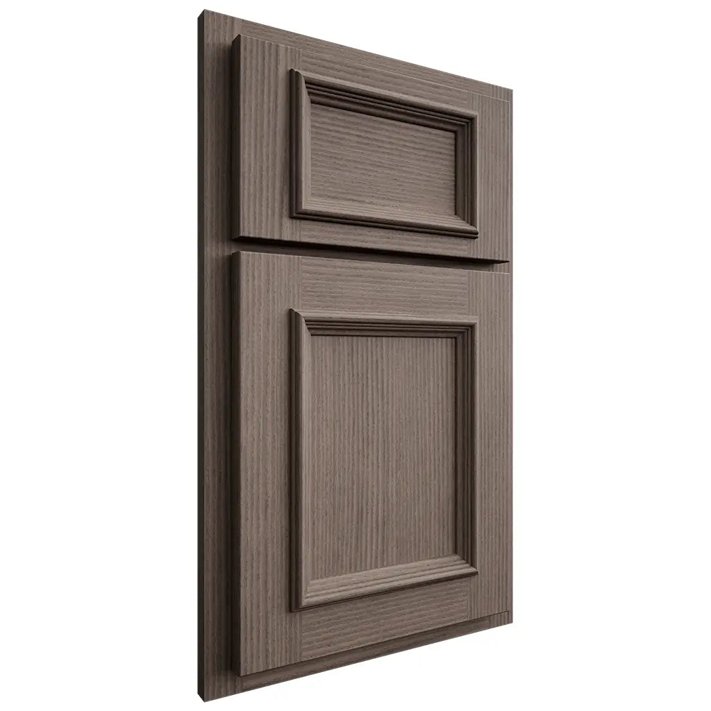 Shiloh Cabinetry Partial Overlay Charleston White Oak Rift Cut Clay Door