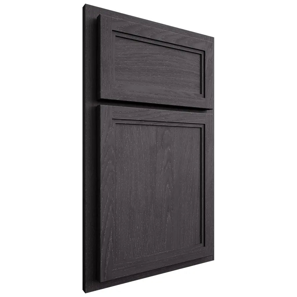 Shiloh Cabinetry Partial Overlay Concord Red Oak Plain Cut Harbor Door