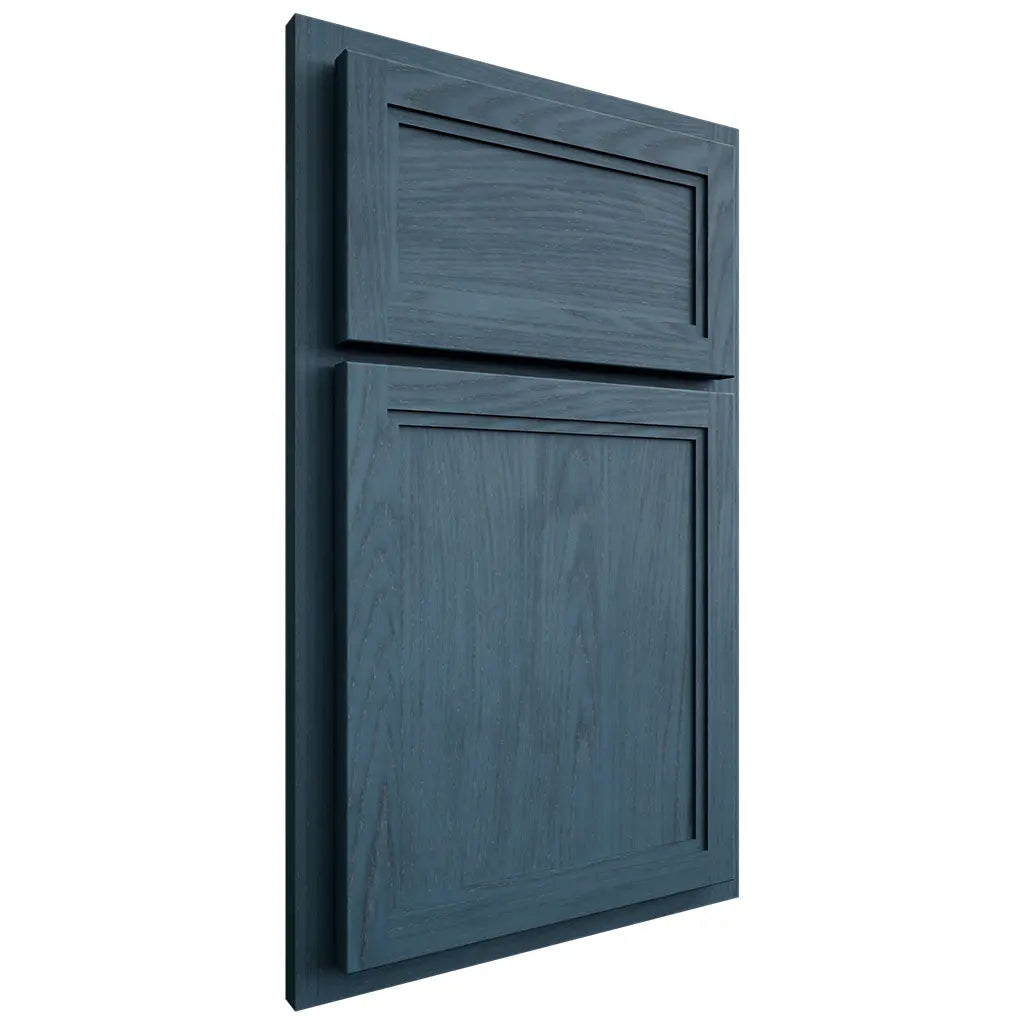 Shiloh Cabinetry Partial Overlay Concord Red Oak Plain Cut Hudson Door