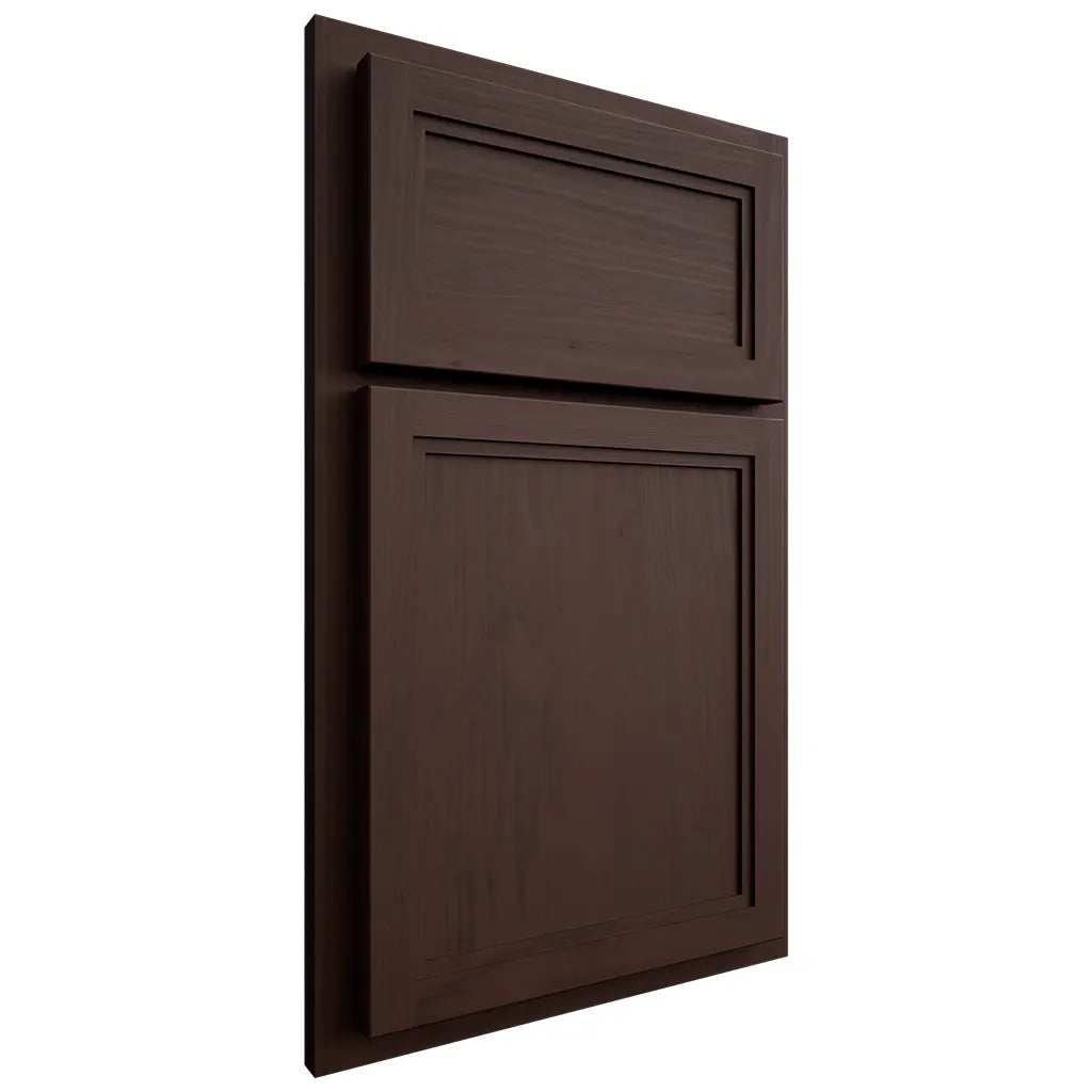 Shiloh Cabinetry Partial Overlay Concord Walnut Plain Cut Bison Door