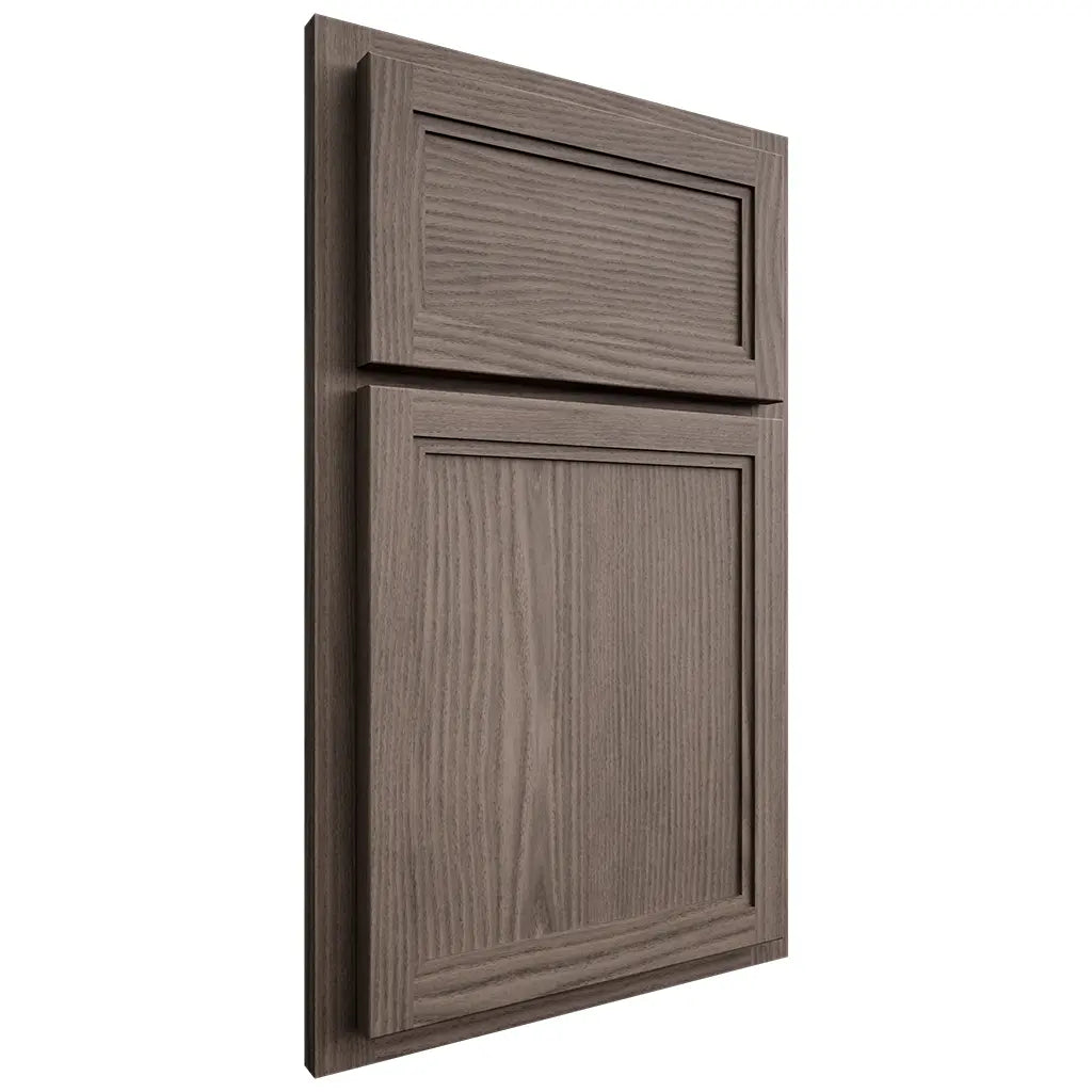 Shiloh Cabinetry Partial Overlay Concord White Oak Plain Cut Clay Door
