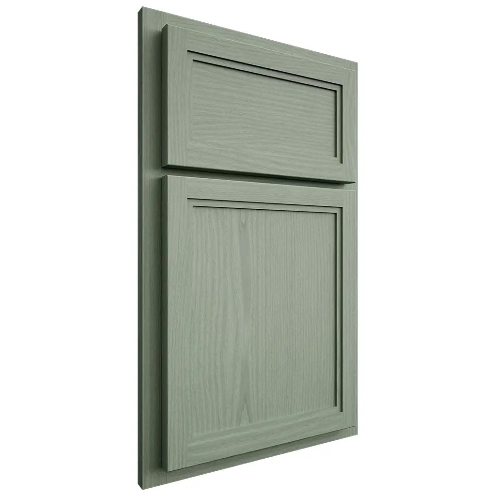 Shiloh Cabinetry Partial Overlay Concord White Oak Plain Cut Moss Door