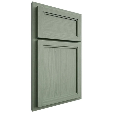 Shiloh Cabinetry Partial Overlay Concord White Oak Plain Cut Moss Door