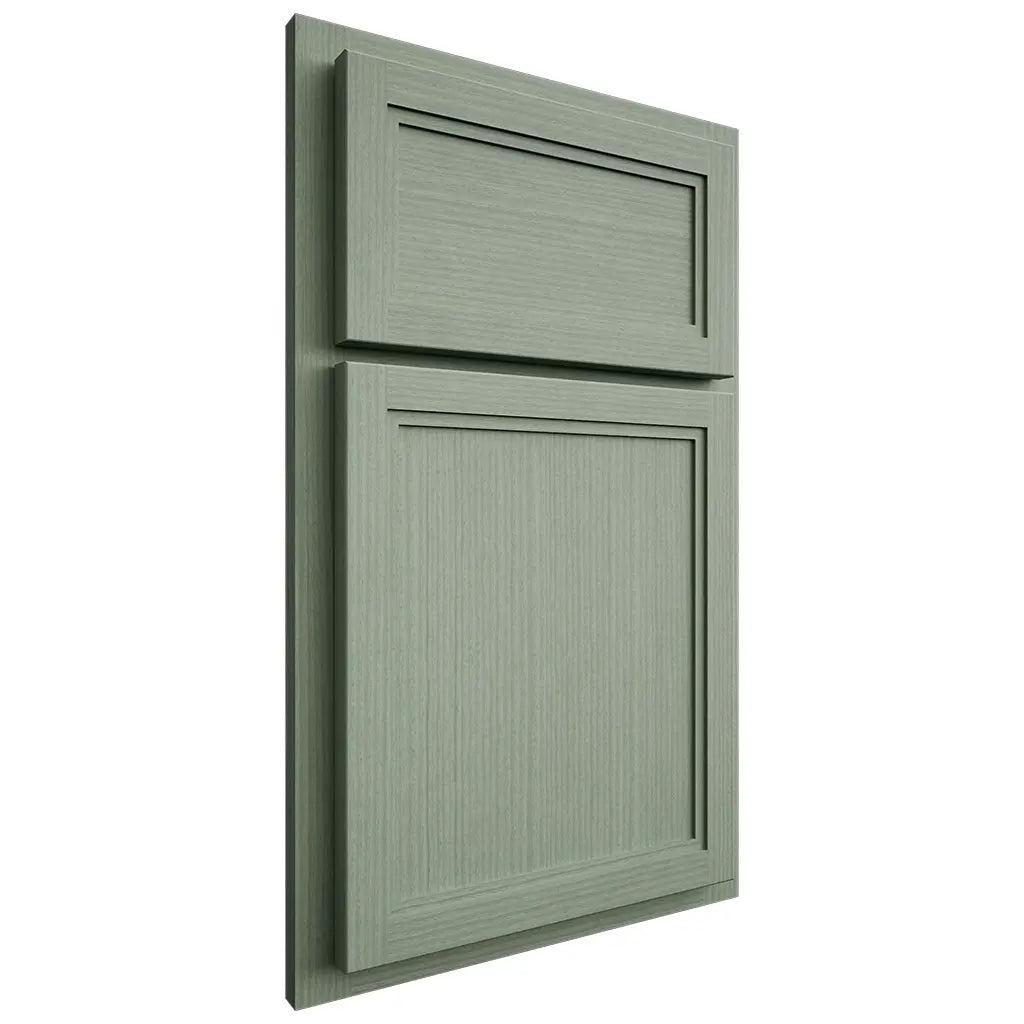 Shiloh Cabinetry Partial Overlay Concord White Oak Rift Cut Moss Door
