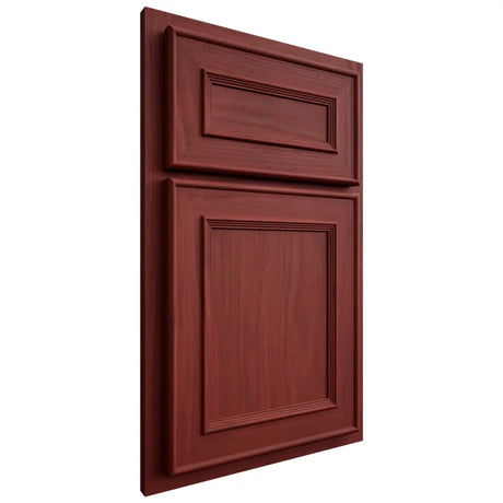 Shiloh Cabinetry Partial Overlay Dalton Cherry Plain Cut Red Door