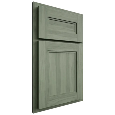 Shiloh Cabinetry Partial Overlay Dalton Hickory Plain Cut Moss Door