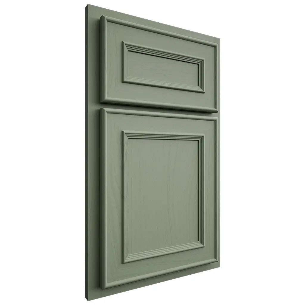 Shiloh Cabinetry Partial Overlay Dalton Poplar Plain Cut Moss Door