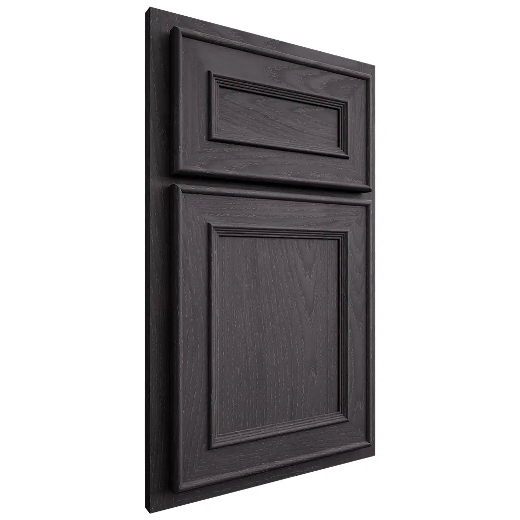 Shiloh Cabinetry Partial Overlay Dalton Red Oak Plain Cut Harbor Door