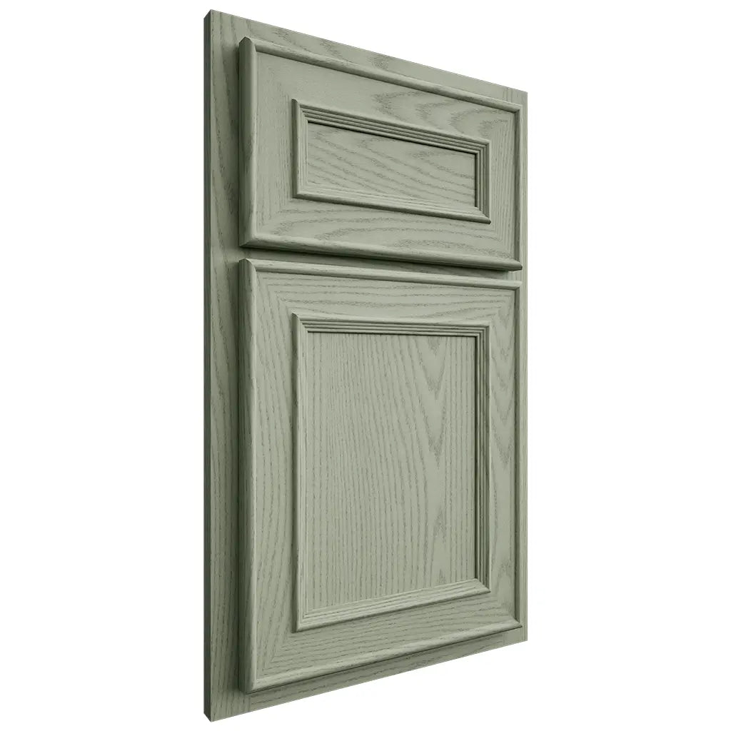 Shiloh Cabinetry Partial Overlay Dalton Red Oak Plain Cut Moss Door