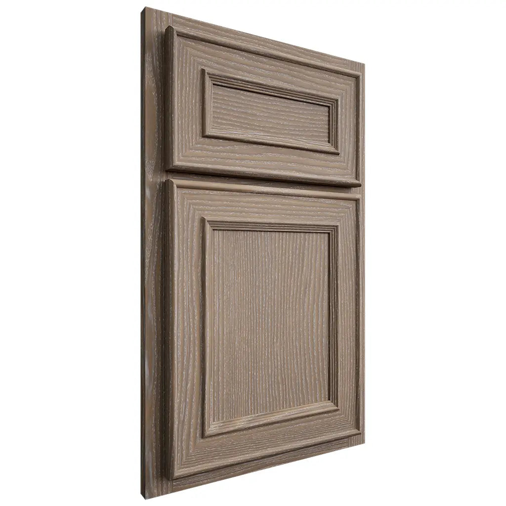 Shiloh Cabinetry Partial Overlay Dalton White Oak Plain Cut Almond Door