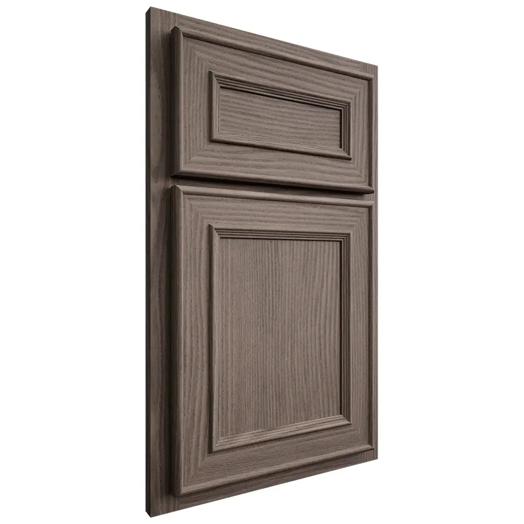 Shiloh Cabinetry Partial Overlay Dalton White Oak Plain Cut Clay Door