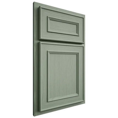 Shiloh Cabinetry Partial Overlay Dalton White Oak Plain Cut Moss Door