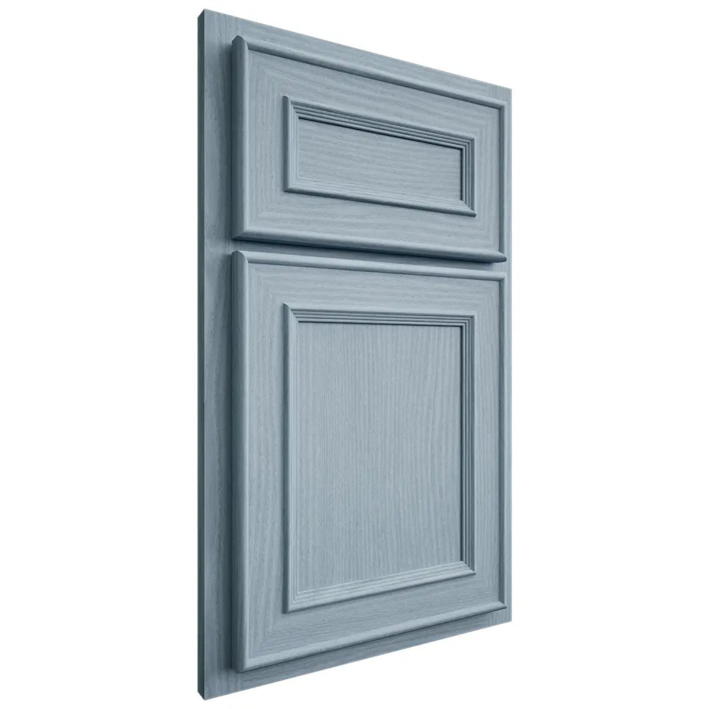 Shiloh Cabinetry Partial Overlay Dalton White Oak Plain Cut Sky Door